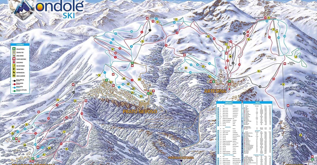 Piste da sci a Prato Nevoso - Dove dormire vicino alle piste sci Mondovì Cuneo